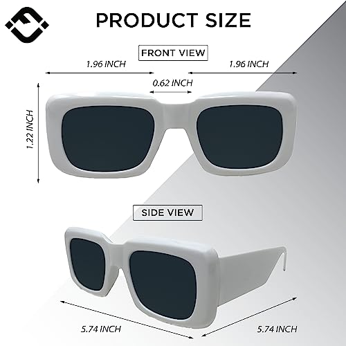 Funky Junque Oversized Vintage Sunglasses for Women, Retro Square Frames, Big Glasses4