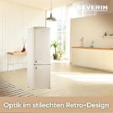 SEVERIN Réfrigérateur Congélateur combiné, Pose libre, Longueur 55 cm, 244 L, Classe D, Combiné Réfrigérateur design Rétro, Crème, RKG 8919 - 5