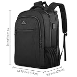 MATEIN Rucksack Herren, Groß Laptop Rucksack 17,3 Zoll Schulrucksack Laptoptasche mit USB Ladeanschluss Anti Diebstahl Business Arbeit Reisen Backpack Teenager Notebook College Tech Damen, Schwarz