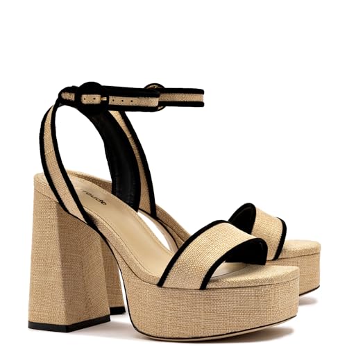 Dolly Sandal In Beige Raffia And Black Trimming2