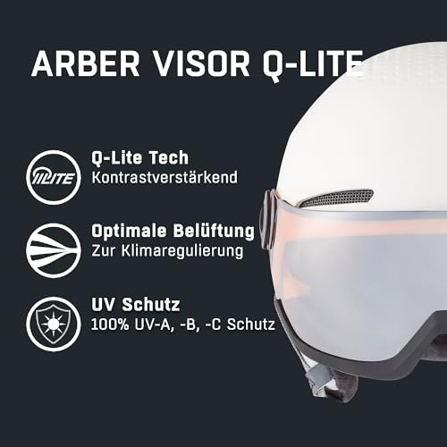 ALPINA ARBER Visor Q-LITE Skihelm, White matt, 54-58 cm – Ansicht 2