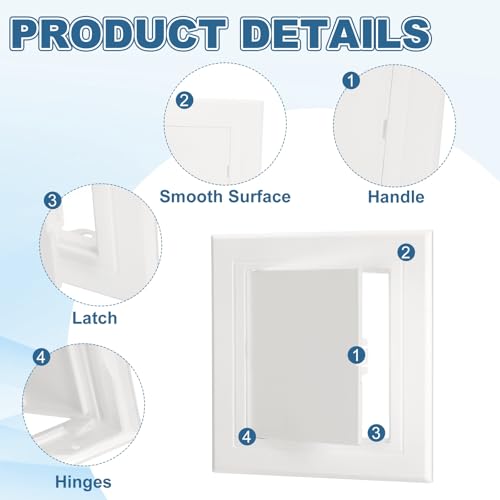 Panel de acceso para paneles de yeso con cinta de doble cara para pared ABS 4
