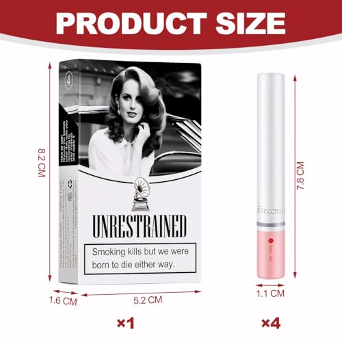 Lana Del Rey Lipstick, 4 Colors Matte Lipsticks Set for Women Girls, Lana Del Ray Plumping Lip Gloss for High Pigmented Velvety Waterproof Natural Long Lasting - Cigarette Lipstick Set - Image 3