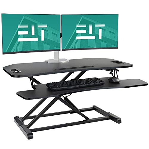 EleTab Height Adjustable Standing Desk Sit to Stand Gas Spring Riser Converter 37