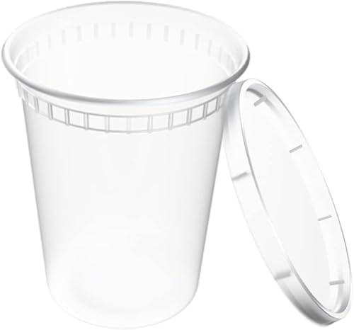 Miniatura 7 de EDI 32 onzas, 200 juegos Recipientes de plástico para almacenamiento de alimentos con tapas herméticas  Apto para microondas, congelador,