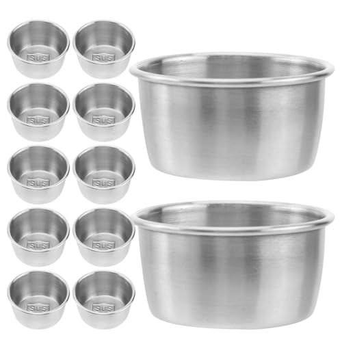 Amosfun 12pezzi Ciotole Per Salse in Acciaio Resistente Per Ristoranti e Servizi Di Catering