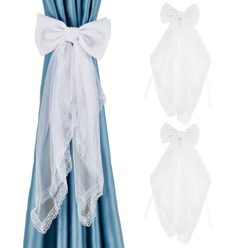 BENECREAT 2pcs Lace Bow Curtain Tiebacks