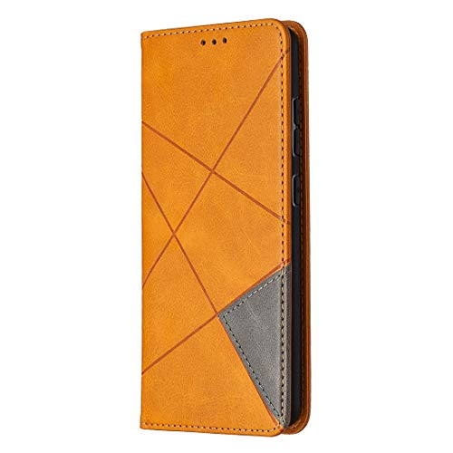 Yagook PU Leder Hülle Schutzhülle Brieftasche Slim Handyhülle Lederhülle mit Kartenfächer Magnet Ständer Klapphülle Flip Case Wallet Tasche Etui Schale Kompatibel mit Samsung Galaxy S20 FE - Gelb Cover