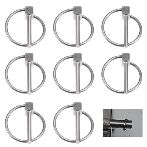 WUISOLQP 8 Stück Klappsplinte Sortiment, Klappsplinte Edelstahl Sicherungssplint Sicherungsstift Klappstecker Lynch Pin Sicherungsbolzen Ring Klappsplint für Boot, Fahrrad, Anhänger, Traktor (3*35mm)