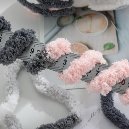 Image of MABOZOO Tie Dye Chunky Yarn for Crocheting & Knitting, 8 Pack - Soft Plush Grey Fluffy Jumbo Chenille Yarn,Giant Thick Fuzzy Bulky(26 yds, 8 oz Each Skein)