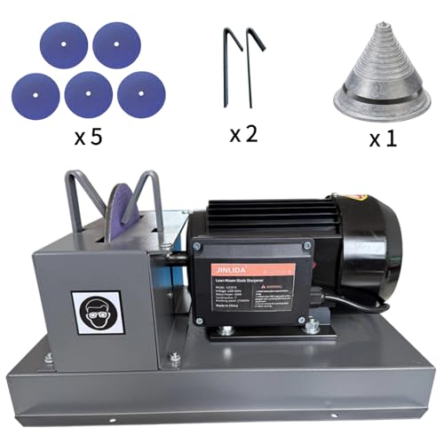 Jinlida JLD10-8 Lawn Mower Blade Sharpener, 2/3HP 500W Grinder Sharpening Machine with 7-inch Ceramic Grinding Wheel and Balancer and 5 Sanding Discs - Image 3