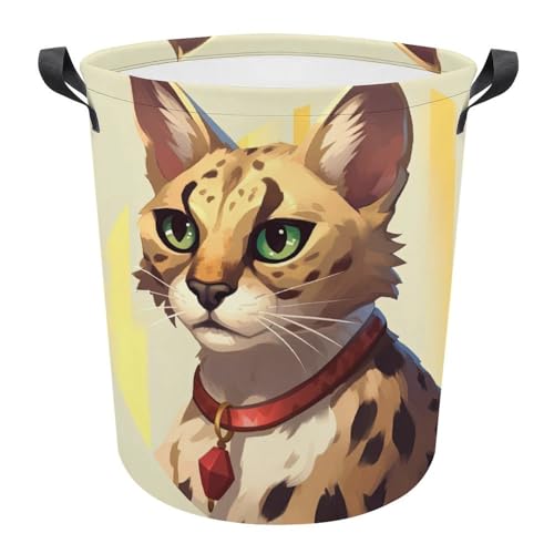 Cesta de lavadero moderno impermeable con divertido diseño de gato genial 2