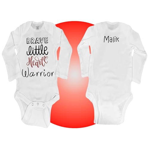 Personalized Heart Warrior CHD Bodysuits - CHD Awareness Baby Clothes - Open Heart Surgery Baby Gifts - Baby Heart Surgery Care Package - Get Well Soon Gift - Heartiversary Outfit4