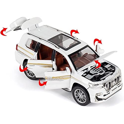 Image of DEUSON ECOM 1:24 Prado Toy Car Cruiser Toy Car for Kids Diecast Metal Cars Light Sound Pullback Openable Door