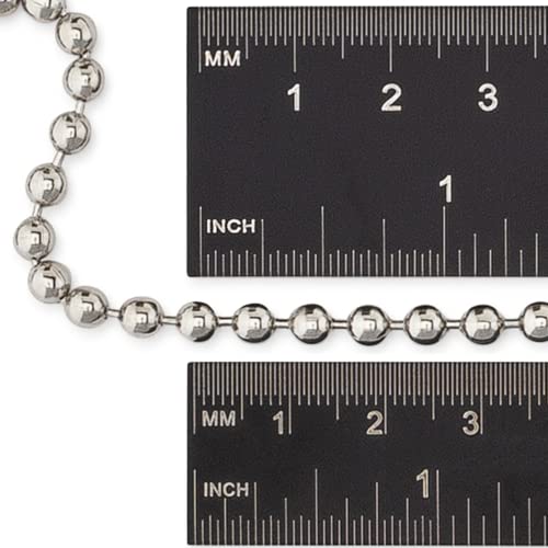 4.5” Beaded Ball Keychains (100 Pack) Stainless Steel (Ss) Bead Size #6 Tag Chains Usa Made #TOP3