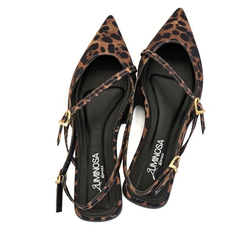 LUMINOSA Women’s Pointed-Toe Cross-Strap Flats3