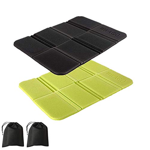 Preisvergleich Produktbild Timess Faltbares Sitzkissen Outdoor Sitzkissen mit Oxford Aufbewahrungstasche Wasserdicht Isolierend Praktischer Klappschaum Sitzpolster für Outdoor Garten Camping Picknick (Schwarz + Grün)