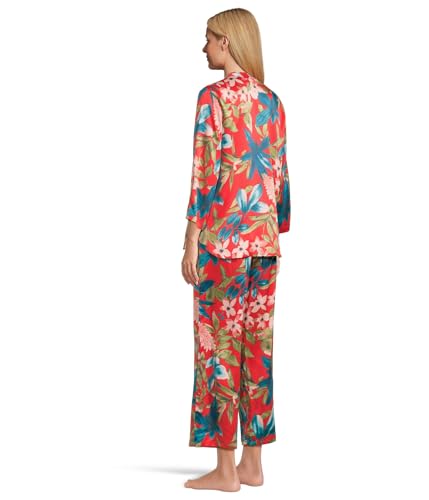 N Natori Women's Tropical Breeze-Satin Long Sleeve Pj Length 25" Inseam 26"3