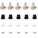 【 Tipo】: solo lineal; características: eje moleteado; diámetro del eje: 6mm. La carcasa y el eje del potenciómetro están hechos de material de alta calidad, y las tuercas y arandelas están hechas de hierro, que tiene buena resistencia al desgaste y larga vida útil. Puede reducir razonablemente el ruido y controlar el volumen.