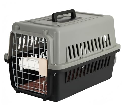 ペット用品 ペットキャリー クレート ポータブルケージ 犬 キャリーケース 犬 キャリー クレート 大型犬 犬 クレート 猫 キャリーケース 猫 キャリー 猫 キャリーバッグ 犬猫ケージ外箱の輸送 キャンプ携帯 (グレー)