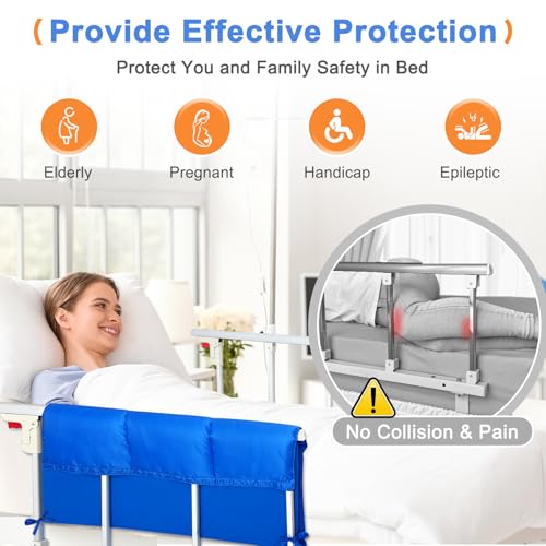 NEAUDE Bed Rail Pads for Elderly Adults Safety, Hospital Bed Railing Covers, Bedside Guard Rails Cover, Sleep Bumpers Foam Padding Cushion for King Queen Bed, Medical Bed Rail Padded Handicap