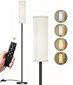 Qaubauyt Floor Lamp for Living Room Bedroom, Modern Floor Lamp with Remote,Stepless Dimmable 12W Bulb Included,Standing Lamps LED Tall Lamp for Bedroom Office(Beige)