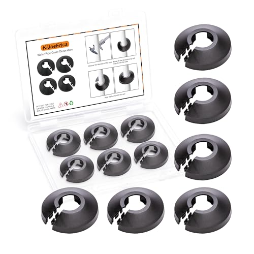 6 Pcs Fit 1/2 Inch Flange Water Pipe Cover Decoration black 16mm(5/8