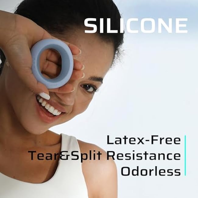 BERTER Hand Grip Strengthener, Grip Strength Trainer, Fingers Exerciser Set, Silicone Rings for Muscle Training Sports Rock Climbing Finger Rehabilitation Training, Home and Office (3 PCS)