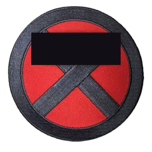 X Storm Gray and Red Embroidered [Iron On Patch - 3.5 inch] for Jackets, Vests, Back Packs, Hats, and Tactical Gear