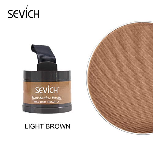 Instantly Hairline Shadow - Sevich Hairline Powder, Quick Cover Grey Hair Root Concealer, Eyebrows & Beard Line, Hair Root Touch Up For Thinning Grey Hairline, Windproof&Sweatproof, Light Brown #TOP1