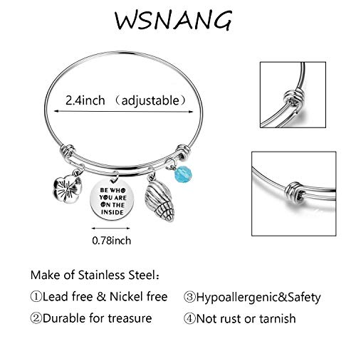 WSNANG Cartoon Lover Gift Be Who You are On The Inside Bracelet Ocean Gift Adventure Gift for Her2