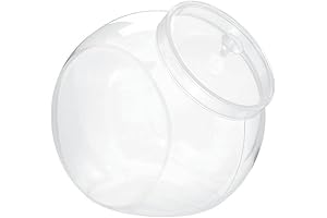 Durable Clear Plastic Jar with Lid for Office Desk (80 oz)