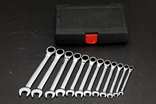 Image of FLZOSPER 14mm Metric Ratchet Wrench,Box End Head 72-Tooth Ratcheting Combination Wrench Spanner