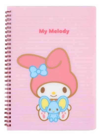 Cute 7mm Ruled Spiral Notebook, 7.2 x 10.2 inches 60 Sheets (Pink)