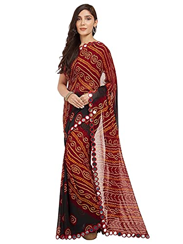Sari en georgette Bandhej Chunri pour rayonner lors des mariages et fêtes