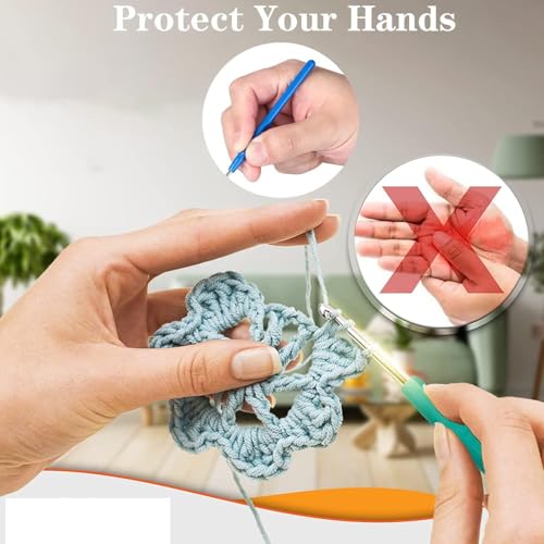 Image of Gemsy Knitting Crochet Hook Needle Set | Hard-Anodized Aluminum Hook for Embroidery | Ultimate Sewing, Craft, Sweater, Woolen Cloth, Yarn, Thread | Needles Kit for Knitting (52 pcs Crochet)