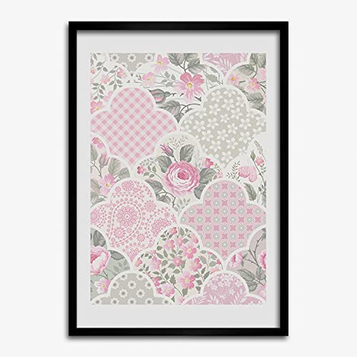 Cadre en bois moderne 50x70 Tulup roses pour décorer le salon
