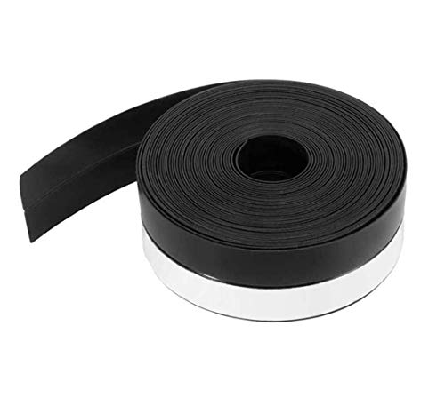 Silicone Adhesive Weather Stripping Draft Stopper Door Bottom Seal Strip for Wind Blocker and Door Gap Blocker, 16 Feet, Translucence (35mm-Black)