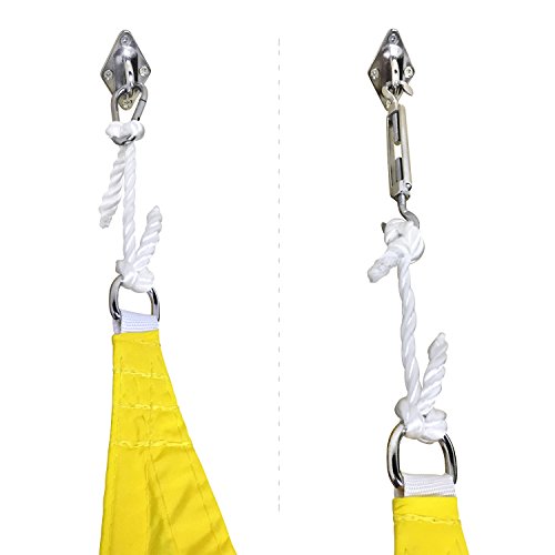 Coarbor Triangle Shade Sail Hardware Kit Stainless Steel Accessary Includes Turnbuckles Pad Eyes Snap Hooks Screws Sunsail Installation Tighten Sail To Install A Canopy-6 Inches #TOP7
