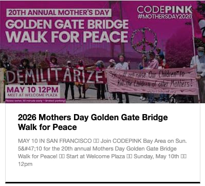 PinkNotes and News from CodePink with Olivia DiNucci and Cynthia Papermaster