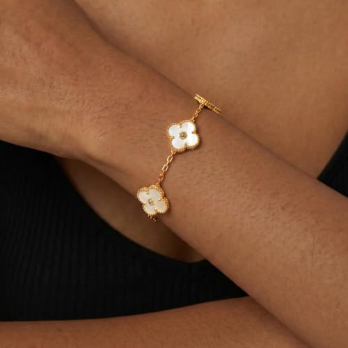 Cicy Bell 18k Gold Plated Clover Bracelet For Women Four Leaf Link Bracelet by Cicy Bell - Used condition - Image 2