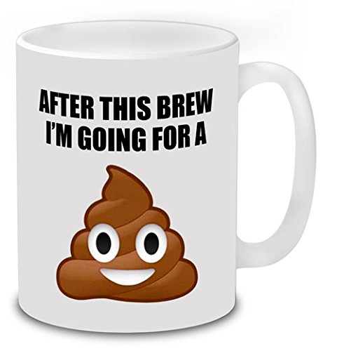 Image of After This Brew, I'm Going For A Poo Emoji Mug Novelty Funny Mugs Work Office Gifts Secret Santa.