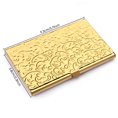 Gold Embossed Damask Business Card Case