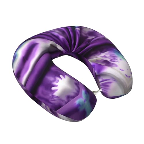 Almohada de Viaje con Estampado Floral en Violeta miniatura 2