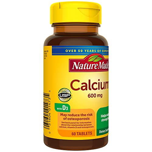 Nature Made Calcium 600 Mg With Vitamin D3, Dietary Supplement For Bone Support, 60 Tablets #TOP7