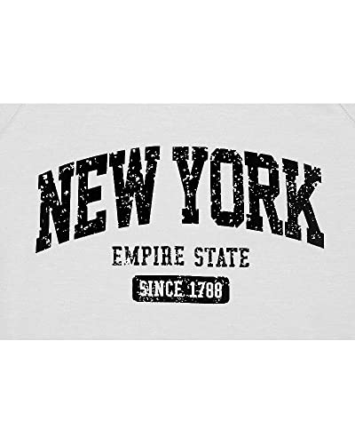 Vdnerjg Women's New York Letter Print Sweatshirt Crewneck Long Sleeve Casual Loose Fit Pullover Shirt3