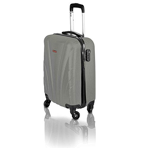 Cabin Bag Luggage by Humlin | 55x35x20 4 Wheel Carry On Suitcase | Ryanair Easyjet BA Flybe (Charcoal Grey)