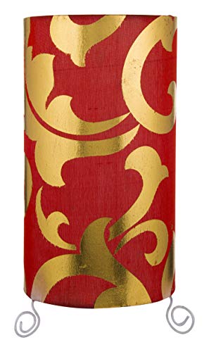 Image of Tucasa Printed Classic Circular Drum Table Lamp