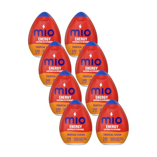 Image of MiO Energy Liquid Water Enhancer for Caffeine, Vitamins and Sugar Free Hydration Drink Mixing, Naturally Flavored Water Drops, Tropical Fusion, 1.62 Fluid Ounce (Pack of 8)