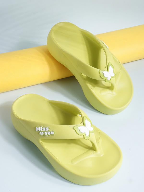 Image of Sukun BTRFLY Women's Soft Anti-Skid Flip-Flops Stylish Comfortable Waterproof Slip-On Slippers for Daily Use